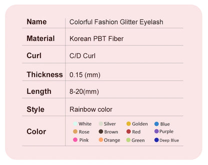Christmas Mix Color Glitter Lashes Fashion Shiny Colorful Russian Volume Individual Eyelash Extensions Colors Glitter Lashes