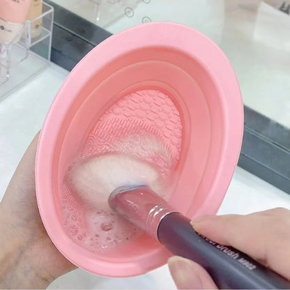 Silicone Makeup Brush Cleaner Bowl Foldable Cleaning Mat Cosmetic Foundation Eyeshadow Powder Brushes Cleaner Tools For Makeup