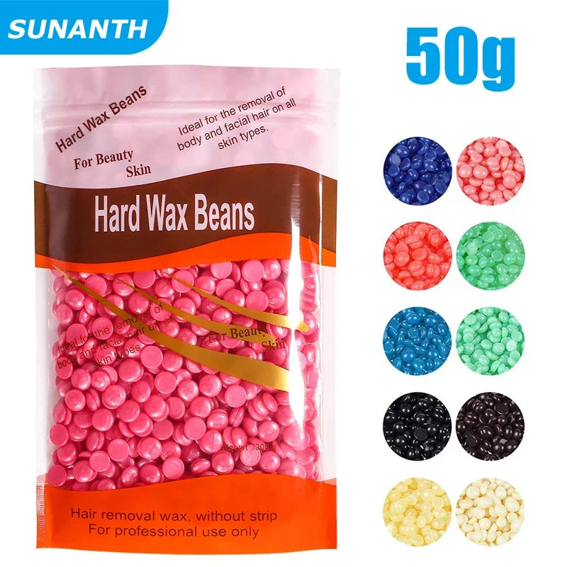 50/200/500g Painless Hard Wax Beans Depilatory Wax Beads Effective Hair Removal For Face Leg Bikini Body Home Wax Kit Supply