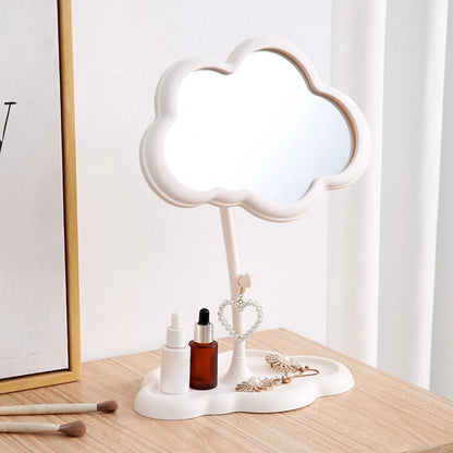 Desktop Makeup Mirror Heart Shape Makeup Vanity Portable Double-side Vanity Mirror Hand Mirror Cosmetic Compact Mirror for Women