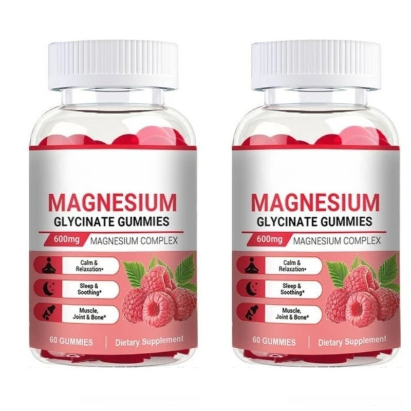 Magnesium Glycinate Gummies Vegan 600mg Magnesium Complex Chewable for Calm Relaxation and Sleep Soothing 60 Gummies