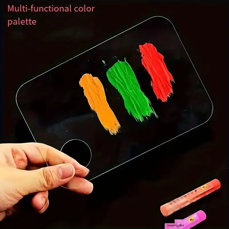 2Pcs Transparent Acrylic Makeup Palette Liquid Foundation Mixing Cream Manual Cosmetic Beauty Makeup Mixer Beauty Tool