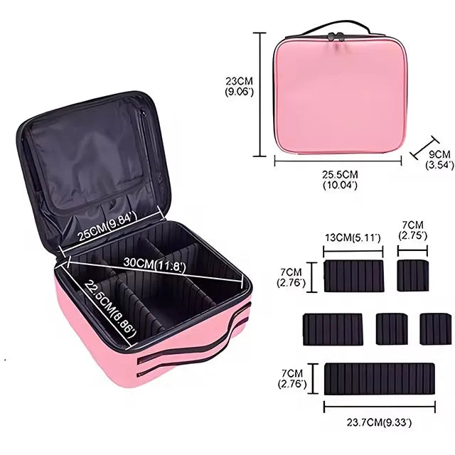 Female Makeup Case Professional Beauty Brush Embroidery Manicure Tool Cosmetic Storage Box Waterproof Women Makeup Bag