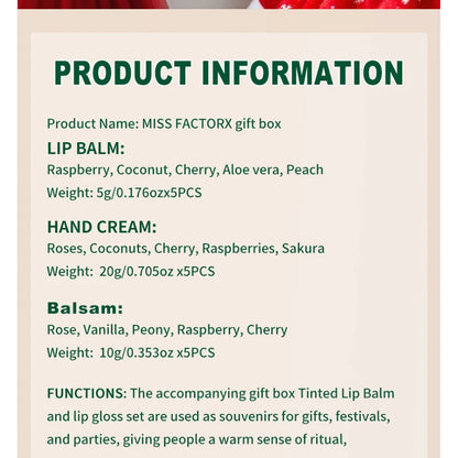 Christmas Gift Set 5sets Hand Cream Lip Balm Solid Perfume Balm Christmas Pouches And Cards Diy Christmas Gift
