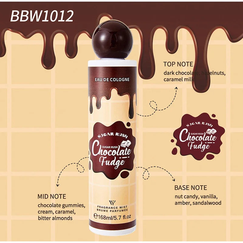 Sublime Gourmet Fragrance Mist, Unisex Fresh Berry Sweet Cookie Chocolate Cream Scent Body Spray 168ml Alluring Aroma Splash