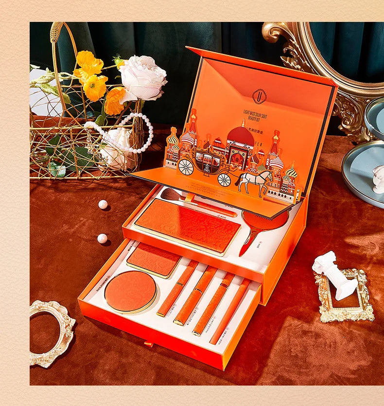 Orange Style Makeup Set Lipstick Mascara  Cosmetics Gift Set Kit Christmas New Year Gift Valentine's Day Gift