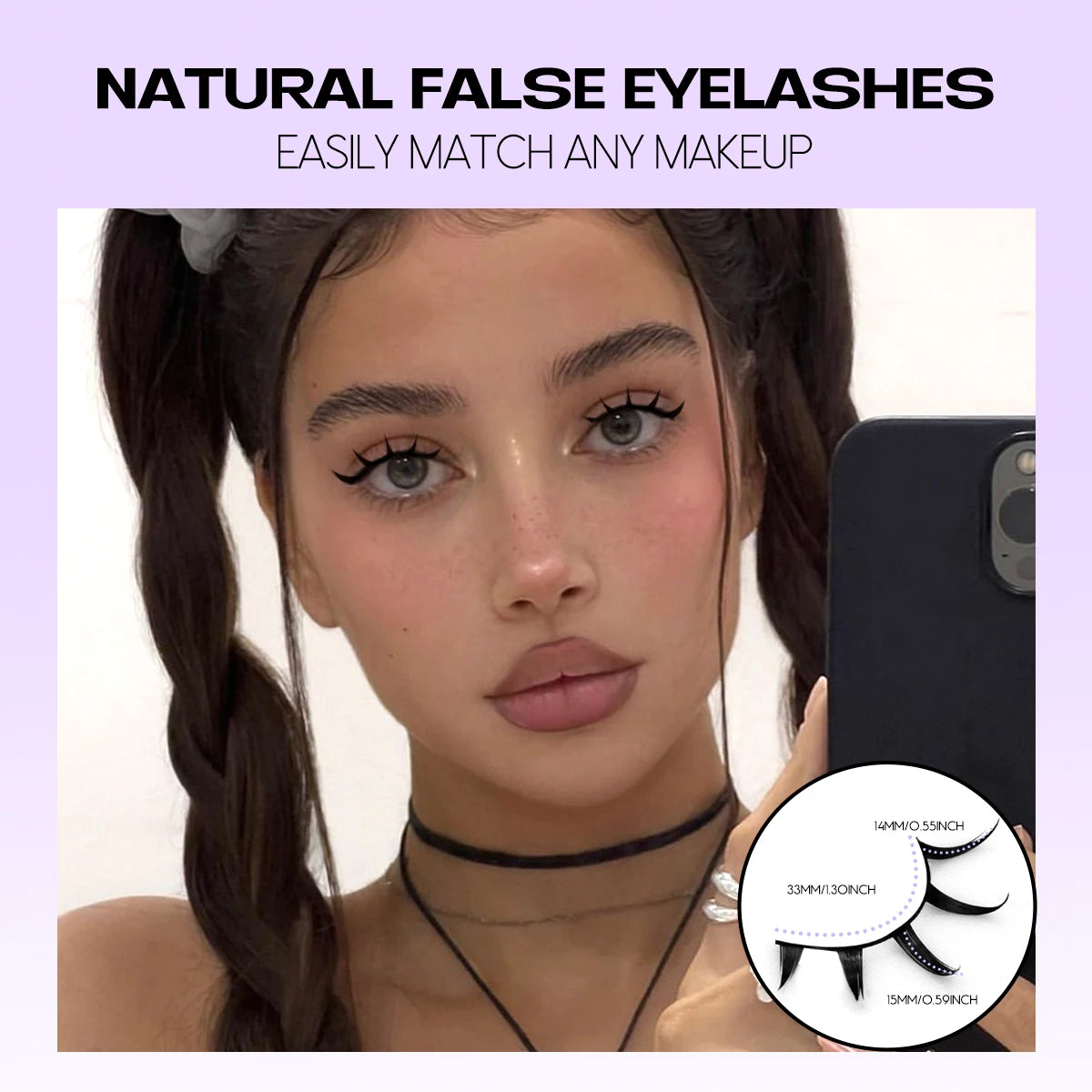 GROINNEYA Manga Lashes 3D Mink Lashes Natural Eyelashes Soft Cross Wispy False Eyelashes 3D Natural Lashes Eyelash Extension