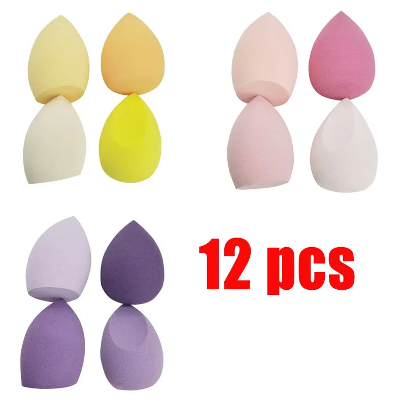 4/12Pcs Beauty Egg Makeup Blender Cosmetic Puff Makeup Sponge Cushion Foundation Powder Sponge Beauty Tool Women Make Up