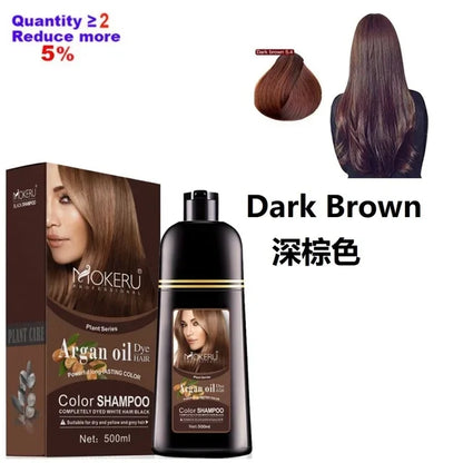 Mokeru Organic Natural Fast color Hair Dye Only 5 Minutes Noni Plant Essence Black Hair Color Shampoo For Cover Gray White Hair