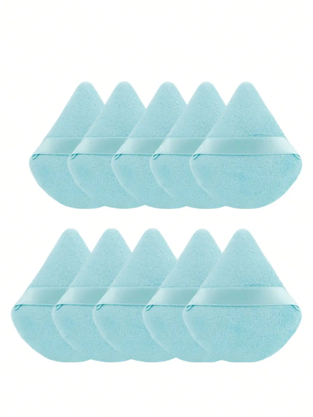 10 Pcs Triangle Velvet Powder Puff Pizza Flours Mini Face Makeup Sponge Cosmetics Washable Lightweight Makeup Tool