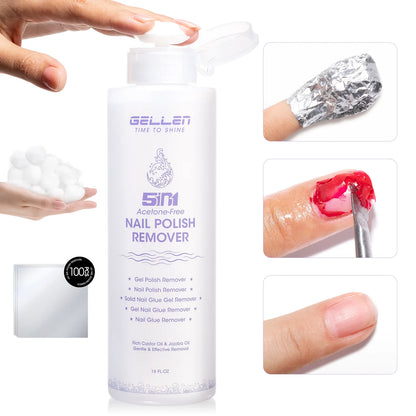 GELLEN 80ML Gel Nail Glue Remover Pro Press on Nails Fake Tips Non Acetone Gentle Odorless Removal False Acrylic Manicure DIY