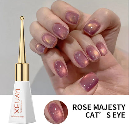 10ml Shiny Rose Red Magnetic Cat Gel Nail Polish Glitter Silk Crystal Cat Eye Gel Nail Polish Shiny Diamond Soak Off UV Gel Varn