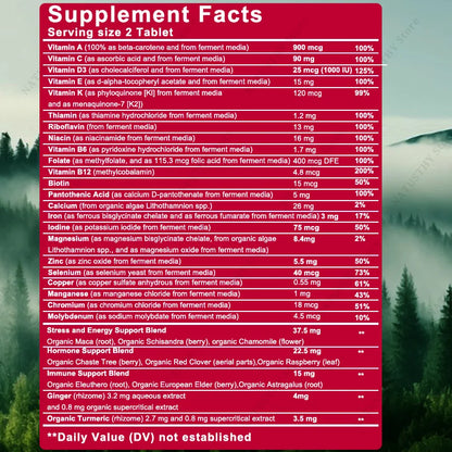 Multivitamin For Women Capsules Support Hormone Balance, Skin, Heart, Brain, Bone, Immune Health