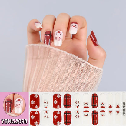 20 Tips Christmas Gel Nail Stickers Durable Materials Nail Decal Not Easy to Fall Off Popular Nail Art Nail Art Stickers