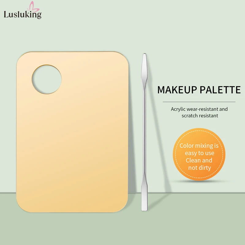Gold /Pink  Acrylic Palette Mixing Rod Makeup Painting Nail Polish Mixed Tools Set Cream Foundation Eyeshadow Palette