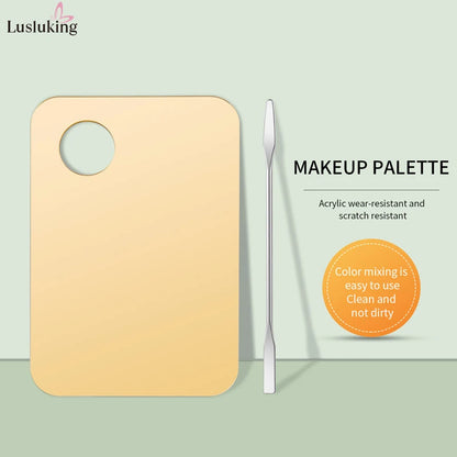 Gold /Pink  Acrylic Palette Mixing Rod Makeup Painting Nail Polish Mixed Tools Set Cream Foundation Eyeshadow Palette