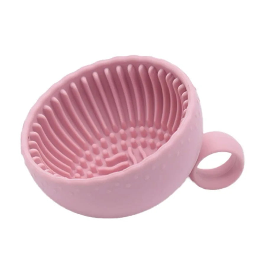 1Pc Silicone Makeup Brush Cleaning Bowl, Non-Slip Scrubber for Deep Cleaning All Facial Brushes, Portable Tool