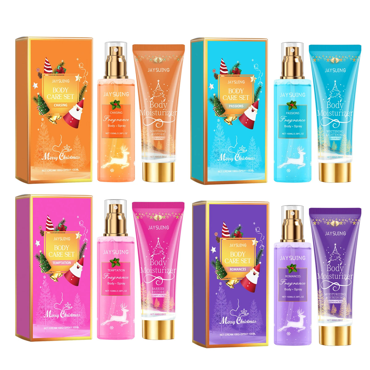 Christmas Scented Body Care Set Moisturizing Fragrance Body Spray & Lotion Long Lasting Fragrance Smoothing Body Repairing Dry