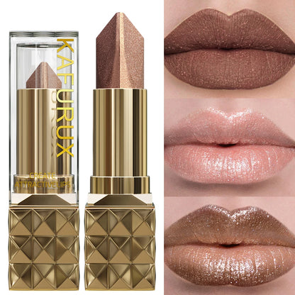 Two Tone Colors Lip Liner Pen with Glitter Matte Velvet Finish Smooth Metallic Lipstick Pearlecescent Lip Tint Makeup Gifts
