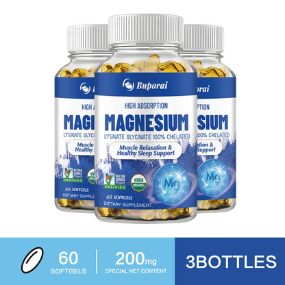 Highly Absorbable Magnesium - Supports Bone Density and Muscle Relaxation, Promotes Healthy SleepSupplements