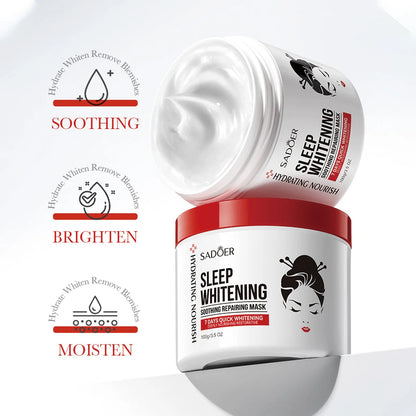 Kojic Acid Sleep Whitening and Moisturizing Facial Mask, Skin Care Cream Before Sleep, Smooth, Firm and Delicate Skin