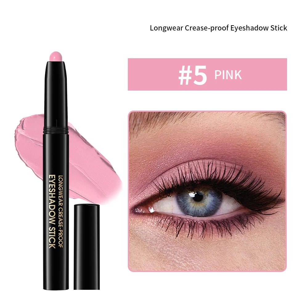 Eyeshadow Stick Highlighter Brightening Pen with Pearly Glitter & Matte Finish Shadow Eyeshadow Pencil Crayon Eyeliner Cosmetic