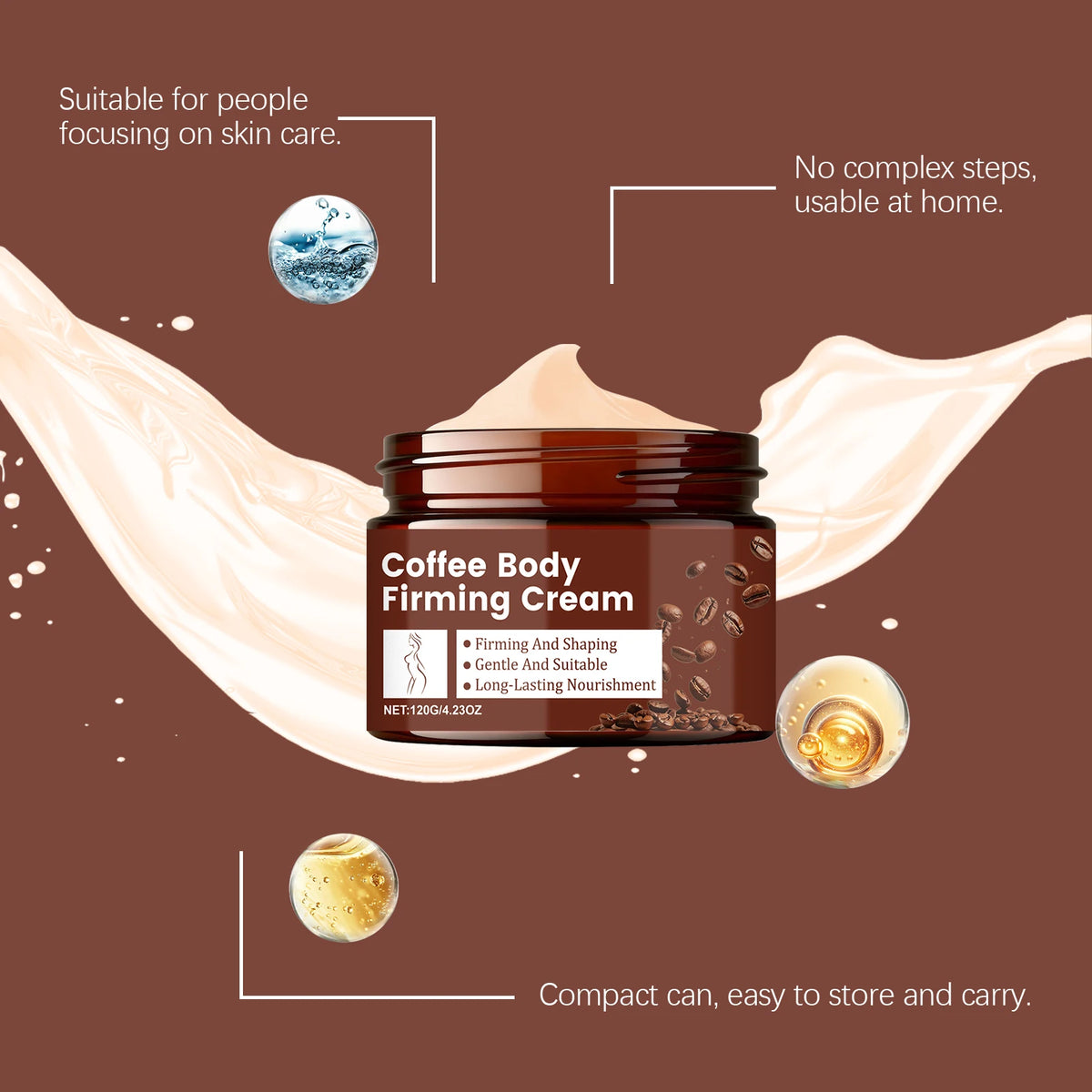 Firming Body Cream Anti Cellulite Tighten Skin Lifting Non-greasy Soften Sculpting Shaping Body Care Coffee Cream Moisturizer