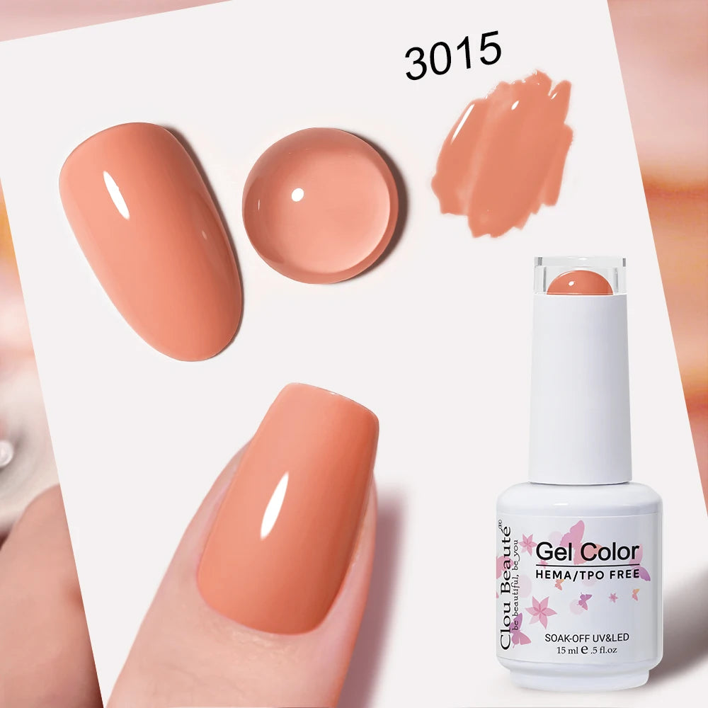 Clou Beaute 15ml Nail Gel Polish Vernis Semi Permanent UV Soak off Varnish Tpo Free Nail Polish Nail Art Gel Lacquer