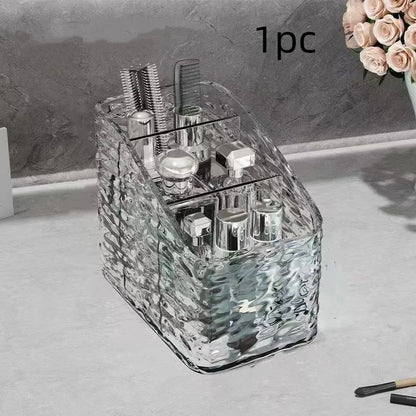 1Pc/Transparent Acrylic Cosmetics Storage Box Desktop Compartment Organizer Box Trapezoidal Cosmetics Storage