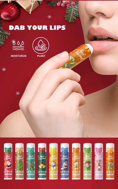 Christmas kit-10 sets/box hand cream kit, lip balm set, with Santa Card and red gift bag, party gift distribution