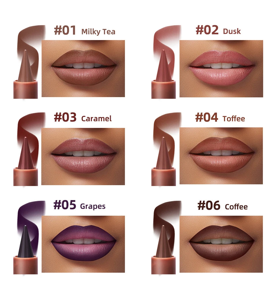 Brown Lip Pencil Contour Lipliner Pencil Waterproof Nude Lip Liner Waterproof Long Lasting Cosmetics Makeup Liners Tint Dark