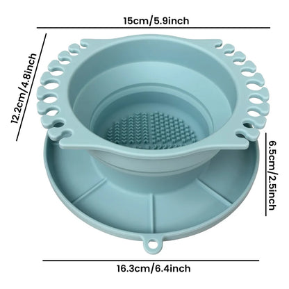Silicone Material Makeup Brush Cleaning Bowl Egg Shape Dry Cleaning Design Brush Cleaning Tool Reusable Multifunctional