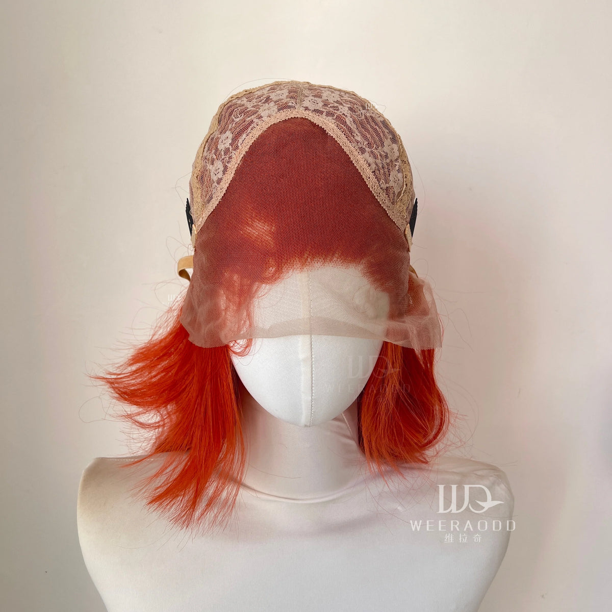 Orange Red  13x4 Synthetic Lace Front Wigs for Women Cosplay Shoulder Length Short Curly Synthetic Wigs Layers Ponytails