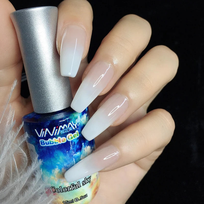 VINIMAY New 2023 Bubble Gel Colorful Sky Gel Nail Polish Soak Off UV Gel Polish Nail Art Gel Varnish Lacque Prime
