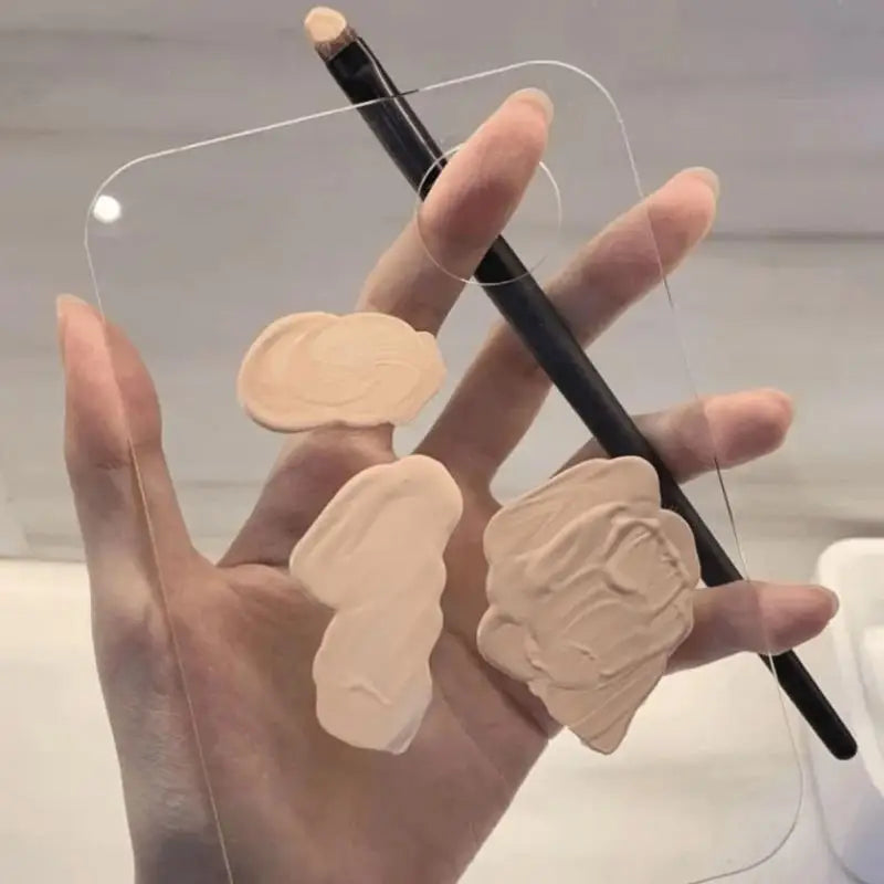 2Pcs Transparent Acrylic Makeup Palette Liquid Foundation Mixing Cream Manual Cosmetic Beauty Makeup Mixer Beauty Tool