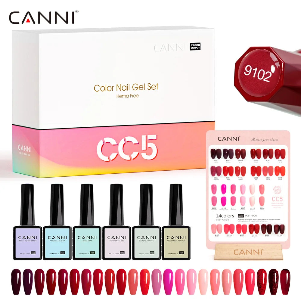 CANNI Gel Nail Polish TPO/HEMA FREE Gorgeous Christmas Red Color Winter Nails Full Coverage Soak Off UV LED Semi Permanent Gel