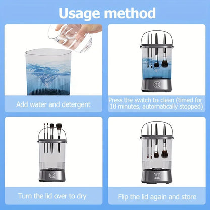 3 in 1 Automatic USB Makeup Brush Cleaner Electric Portable Rechargeable Professional Makeup Cleaner for Makeup Brushes