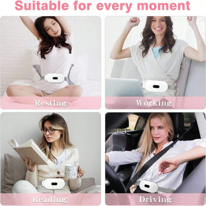 Heating Pads, Period Cramp Massager Portable Cordless Heating Pad With 6 Heat Levels And 6 Massage Modes For Back Pain Relief Menstrual Heating Pad