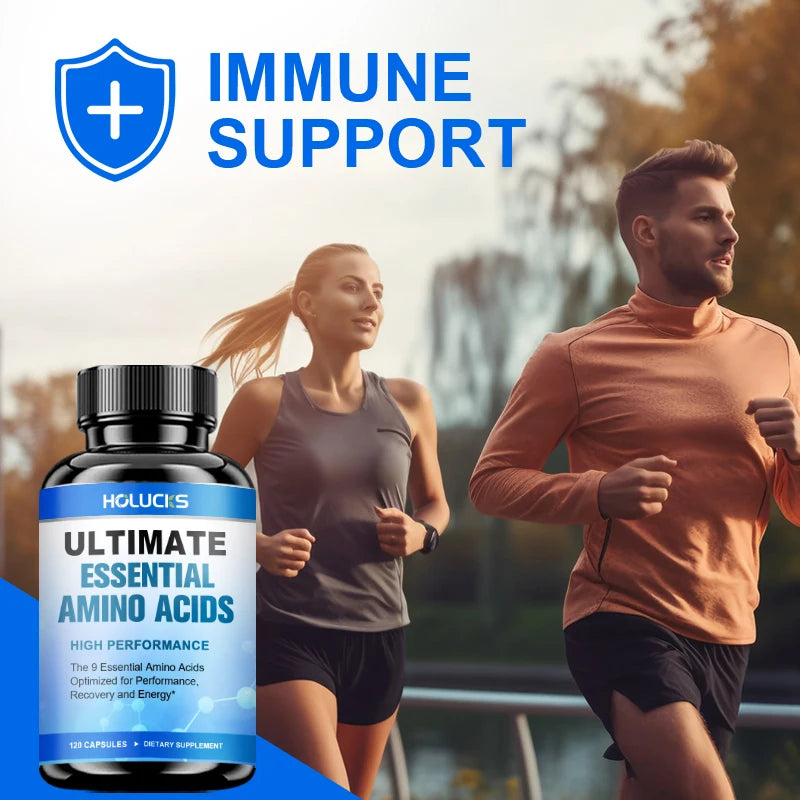 HOLUCKS Essential Amino Acids EAA Supplement 9 EAAs 120 Tablets Muscle Recovery Energy Performance