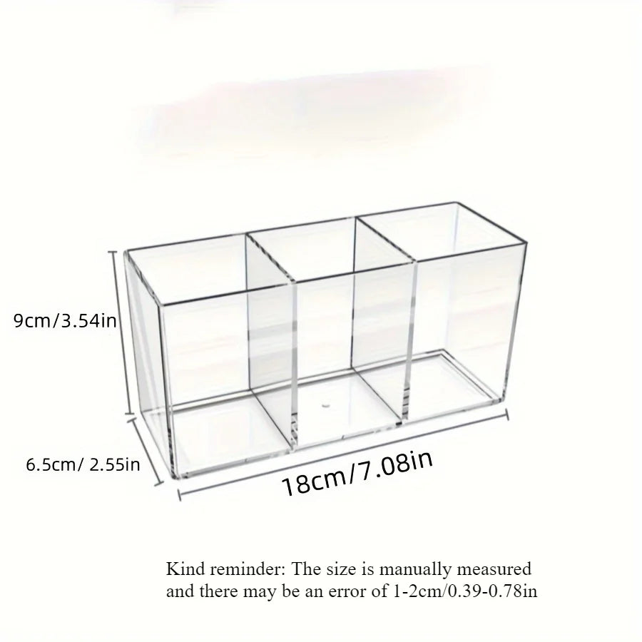 Transparent Makeup Organizer - Countertop Cosmetic Storage for Lipstick Brushes Makeup Brush Storage, Desktop Storage Pen Holder