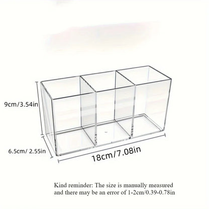 Transparent Makeup Organizer - Countertop Cosmetic Storage for Lipstick Brushes Makeup Brush Storage, Desktop Storage Pen Holder