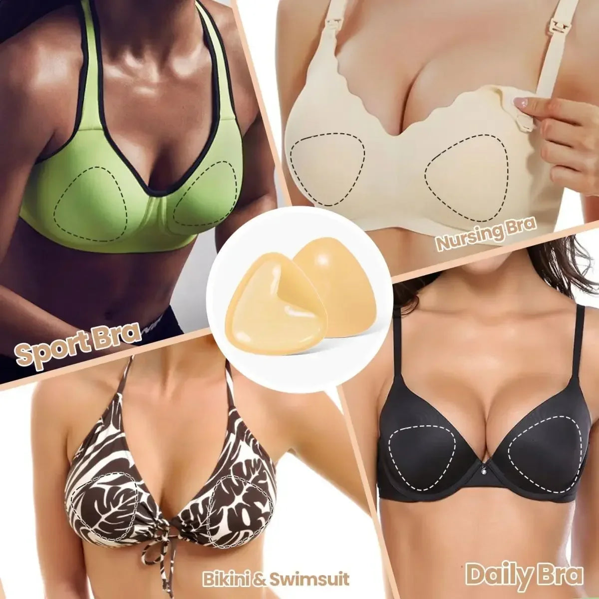 Women Triangle Nipple Cover Sticker Boost Inserts Bra Lift Up Bra Pads Adhesive Cup Chest Patch Breast Invisible Bra Bikini Pad
