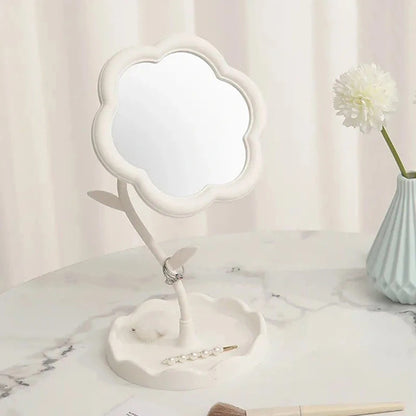 Desktop Makeup Mirror Heart Shape Makeup Vanity Portable Double-side Vanity Mirror Hand Mirror Cosmetic Compact Mirror for Women