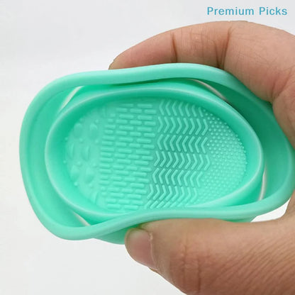 Soft Silicone Makeup Brush Cleaner Folding Powder Puff Cleaning Bowl Eyeshadow Brushes Wash Clean Mat Beauty Tools Scrubber Box