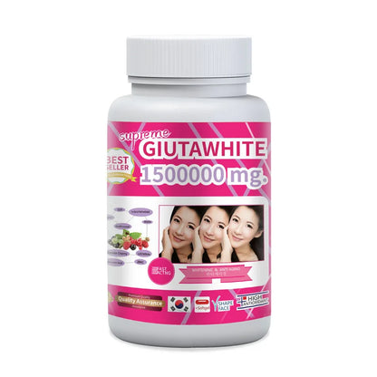 GLUTA WHITE 1500000MG Glutathione Skin Whitening Supplement, Anti Aging, Dark Spots, Melasma & Acne Scar Remover, 30 Softgel