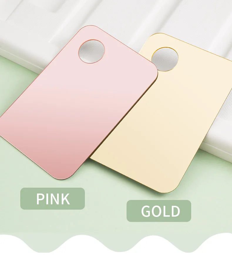 Gold /Pink  Acrylic Palette Mixing Rod Makeup Painting Nail Polish Mixed Tools Set Cream Foundation Eyeshadow Palette