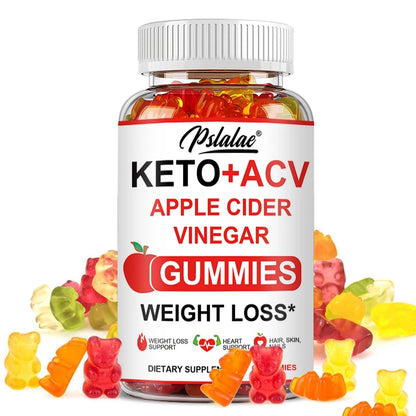 Keto Apple Cider Vinegar Gummies -  Helps with Weight Loss, Whitens Skin, Supplements with Apple Cider Vinegar & Vitamins, Vegan
