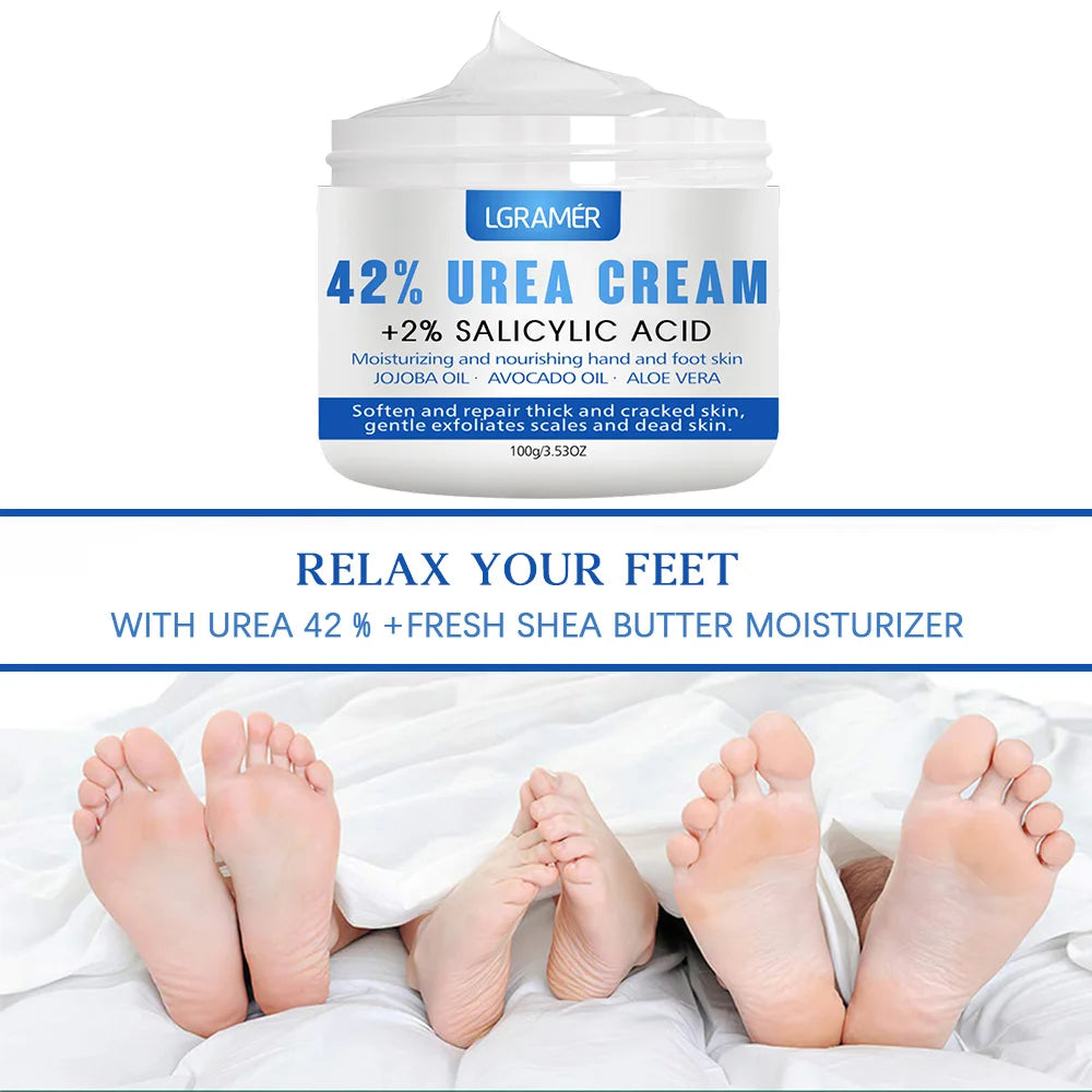 LGRAMER Urea Hand and Foot Cream Softens and Moisturizes Skin Relieves Dryness Repairs Cracks Exfoliates and Deeply Penetrates