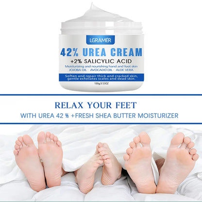 LGRAMER Urea Hand and Foot Cream Softens and Moisturizes Skin Relieves Dryness Repairs Cracks Exfoliates and Deeply Penetrates