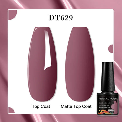 MEET ACROSS 8 Colors Mirror Gel Nail Polish Long-lasting Quick-drying Metallic Gold Silver Red Semi Permanent Varnish Nail Art